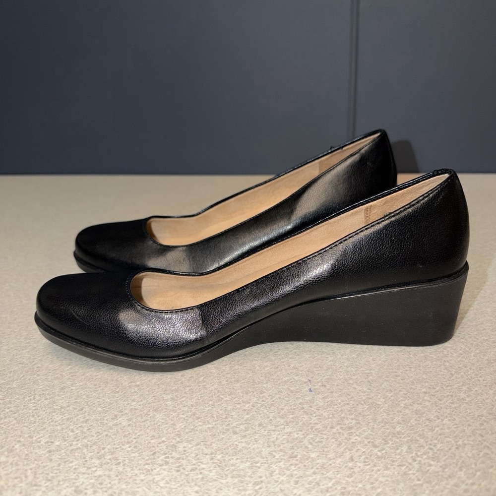Life Stride Lauren Comfort Wedge Heel Slide On Size 8 Velocity 2.0 Black